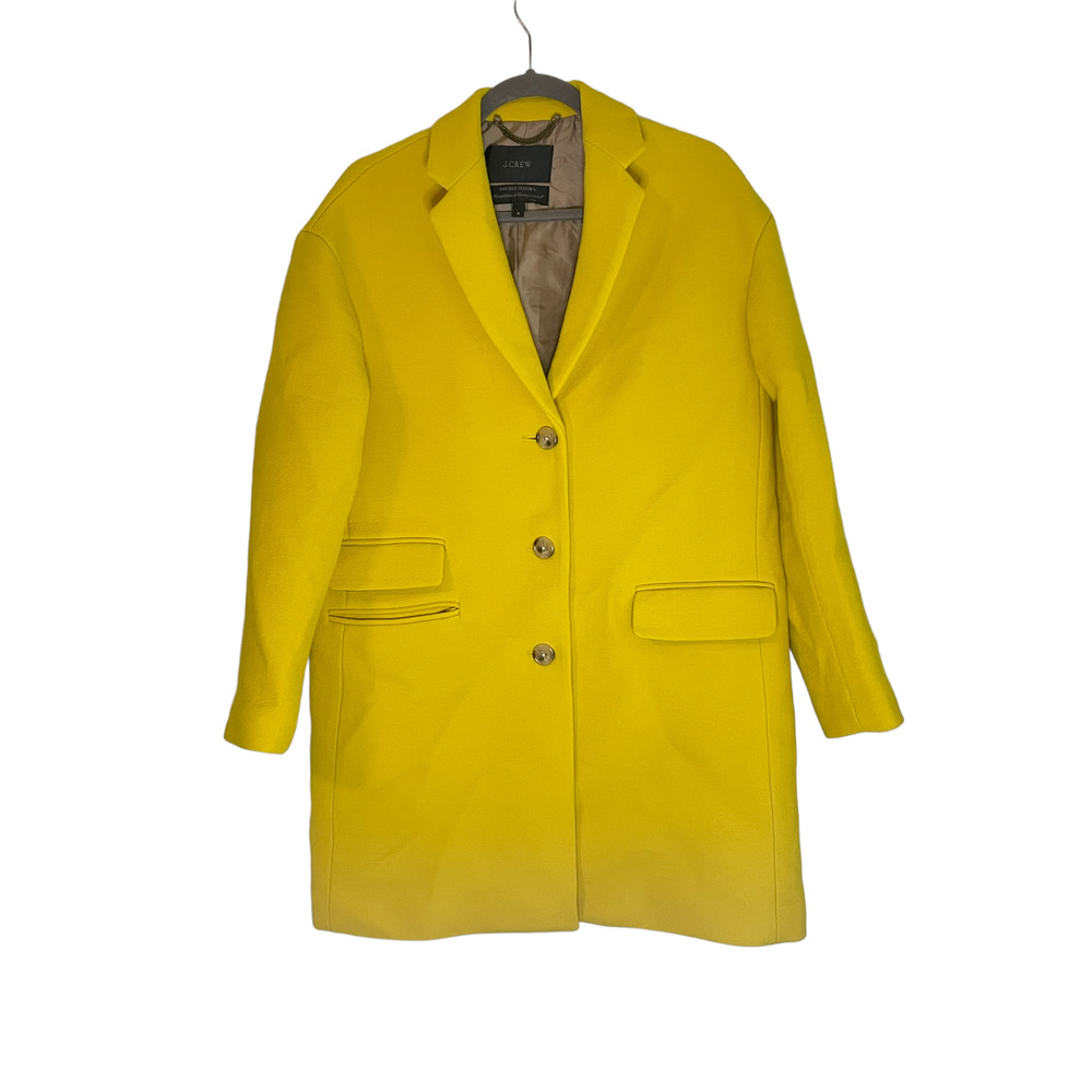 J.Crew Lady Day Topcoat Soft Yellow Italian Doublecloth Wool Coat 4 Thinsulate